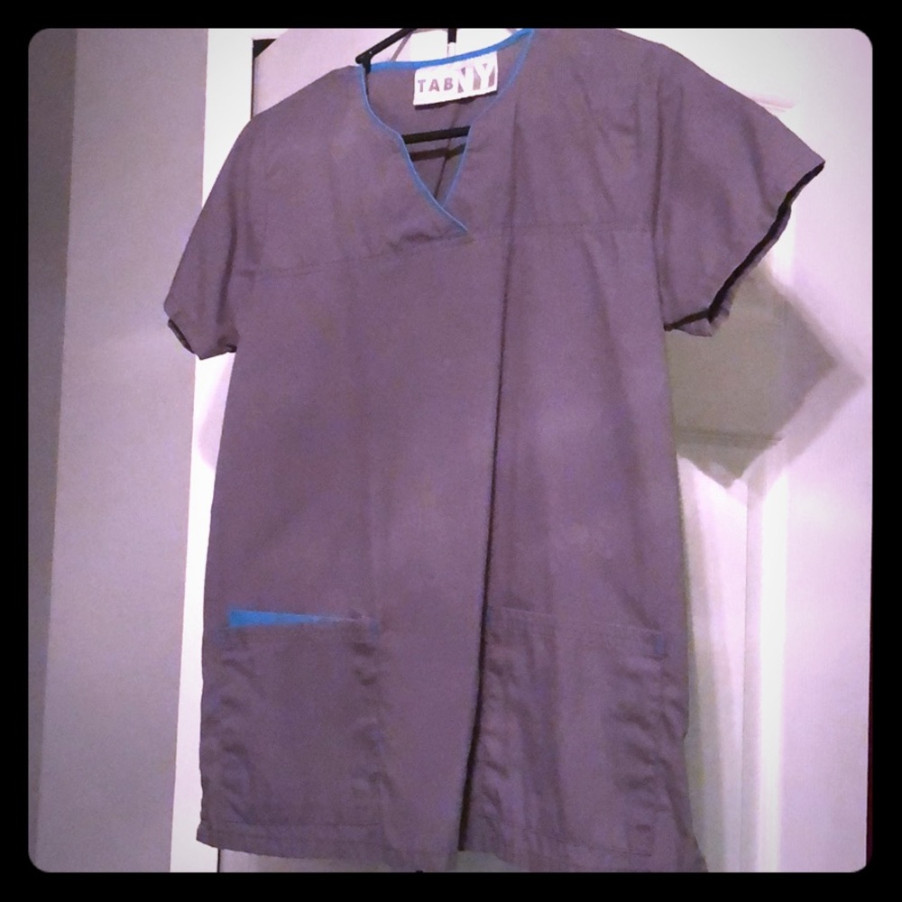 Gray scrub top